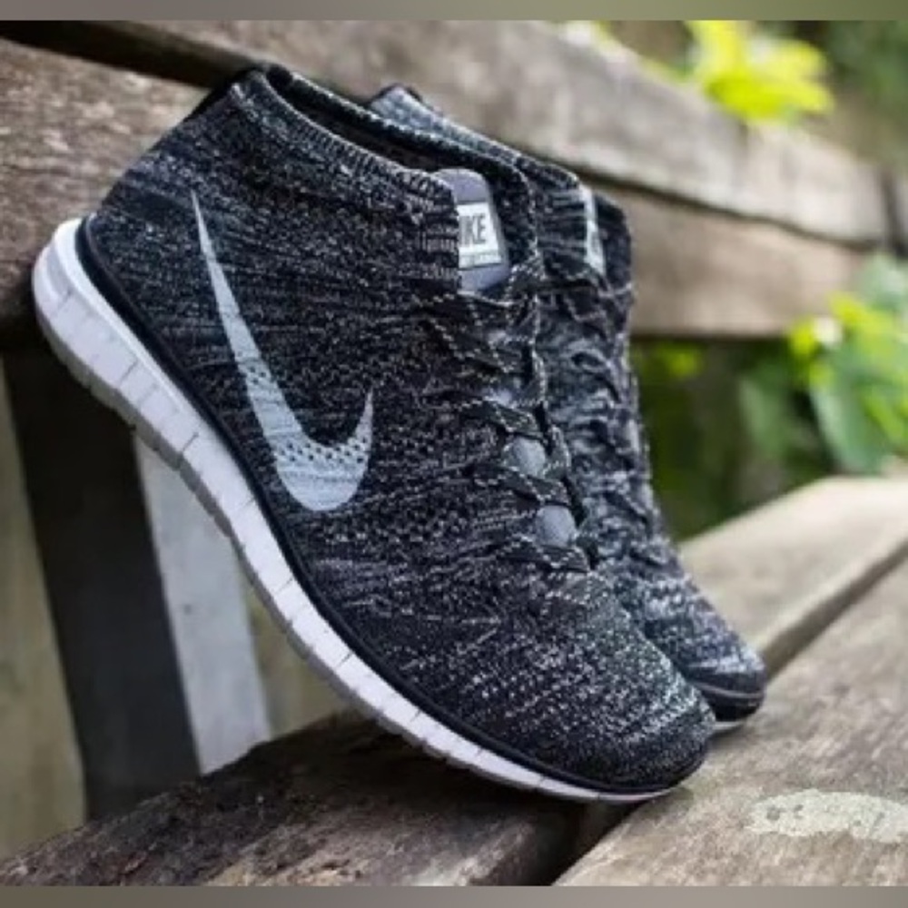 Nike Free Flyknit Chukka Oreo Sneakerboot 639700- 001 Men's 6